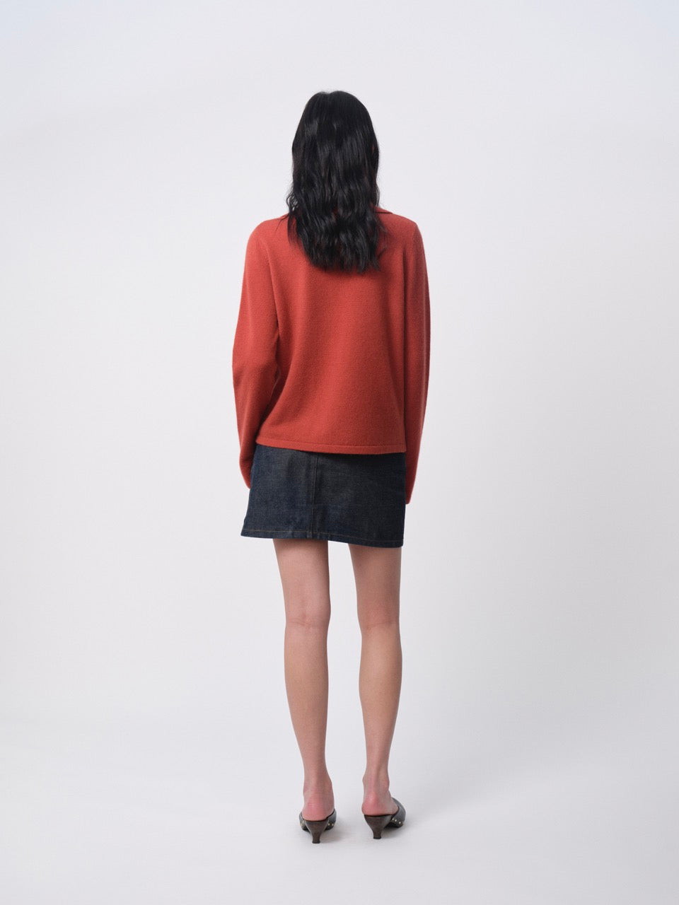 The Baker Tomato Cashmere V-Neck Polo