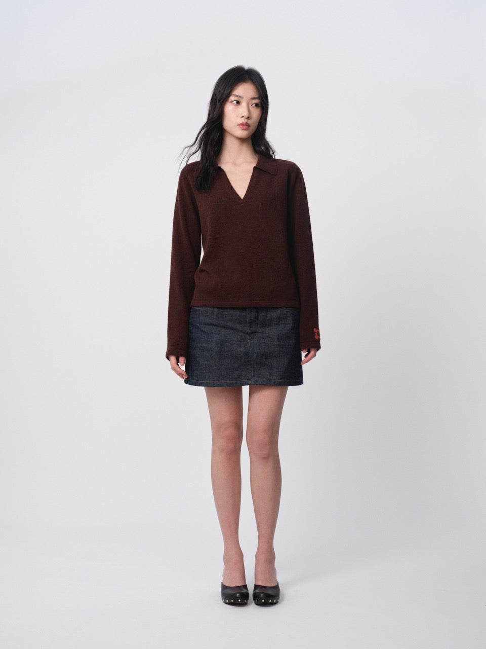 The Baker Burrata Cashmere V-Neck Polo