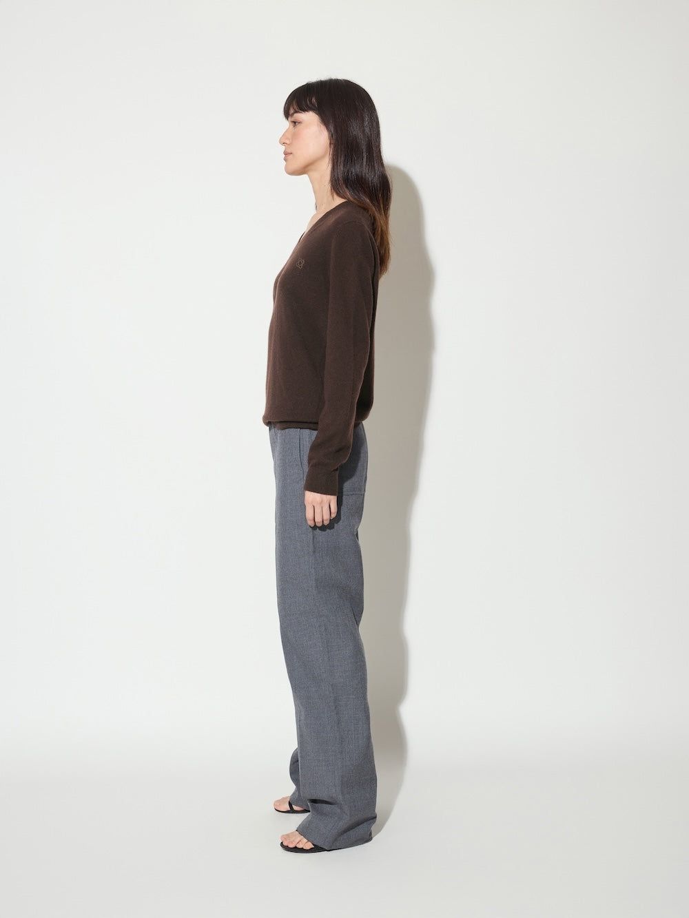 The Curator Sepia Sofa V neck Cashmere Sweater