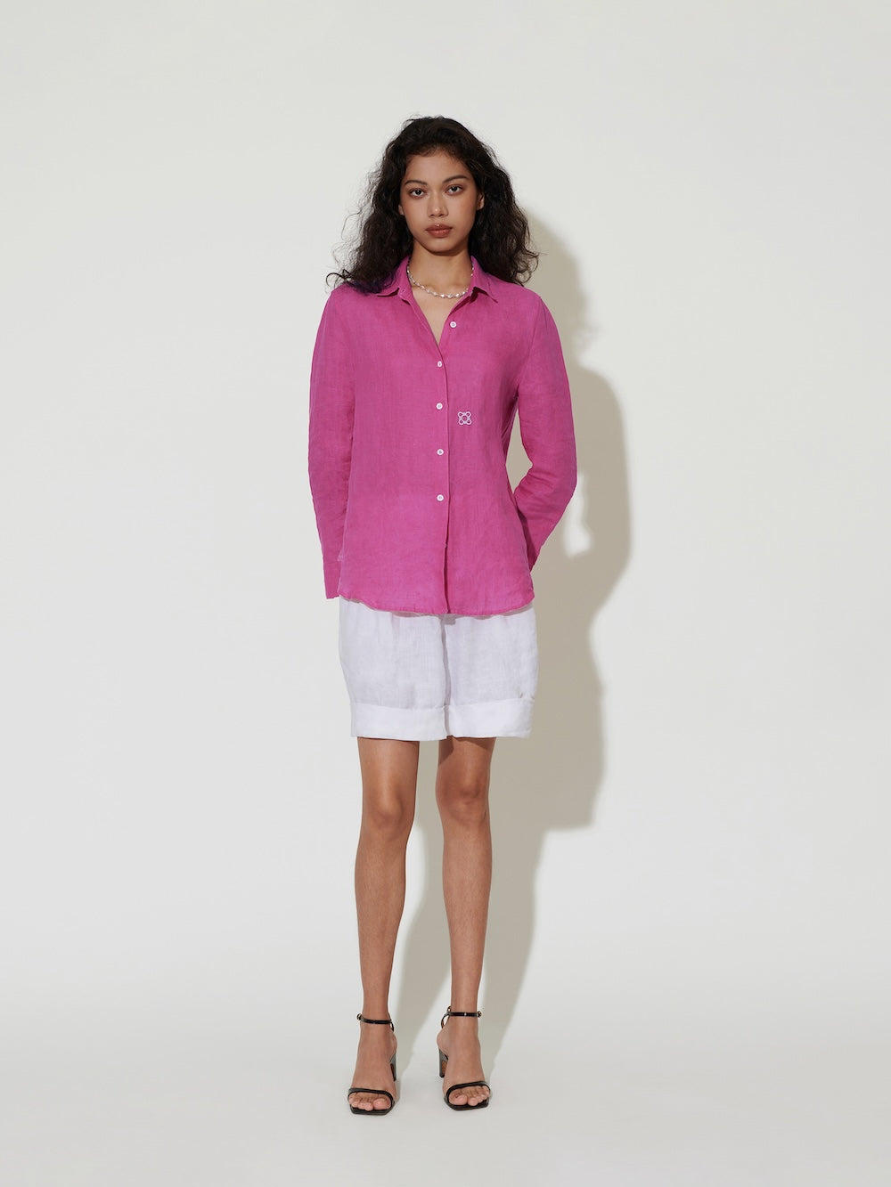 The Gardener Linen Shirt Orchids