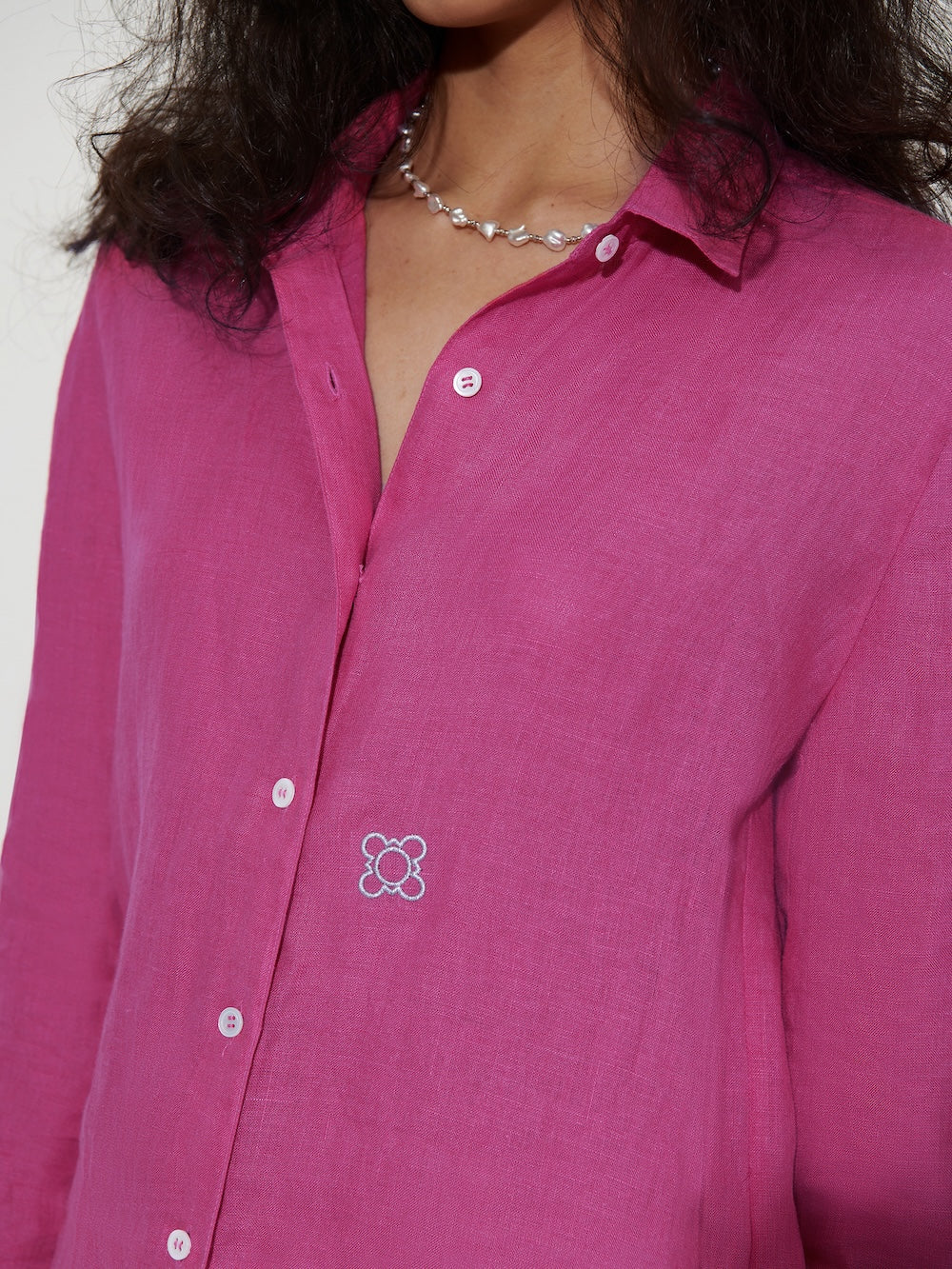The Gardener Linen Shirt Orchids