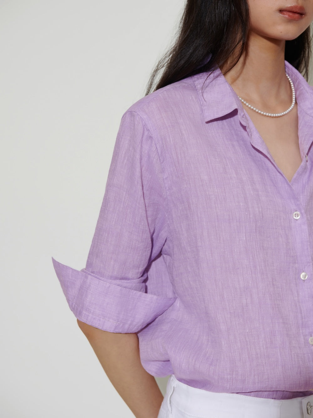 The Gardener Linen Shirt Wisteria