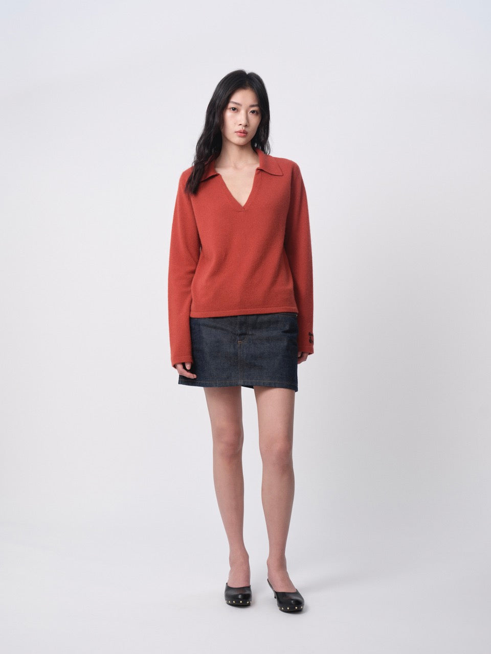 The Baker Burrata Cashmere V-Neck Polo