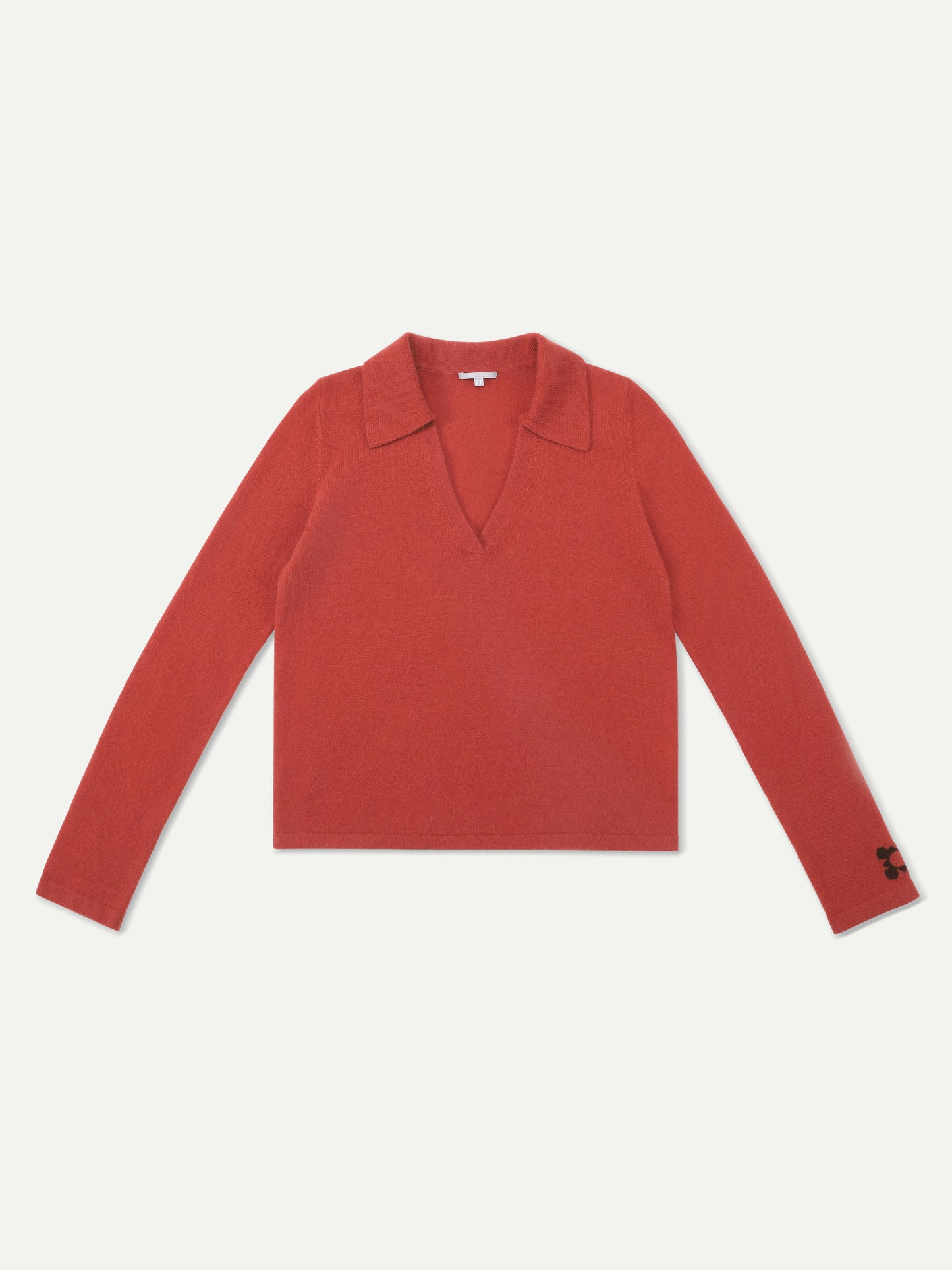 The Baker Tomato Cashmere V-Neck Polo