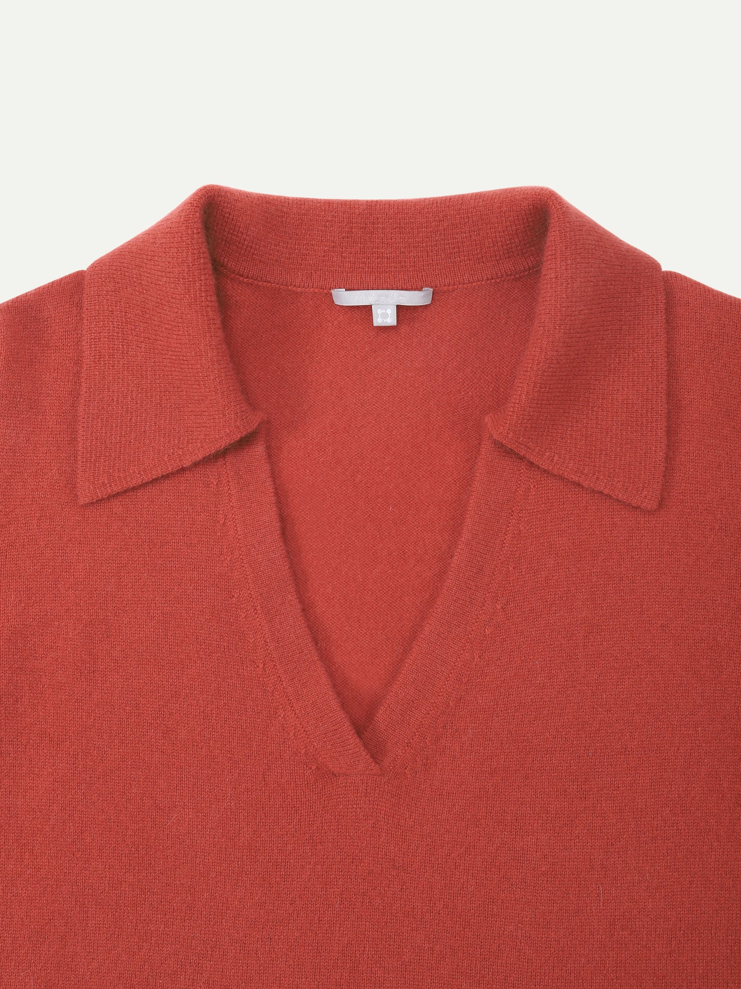 The Baker Tomato Cashmere V-Neck Polo