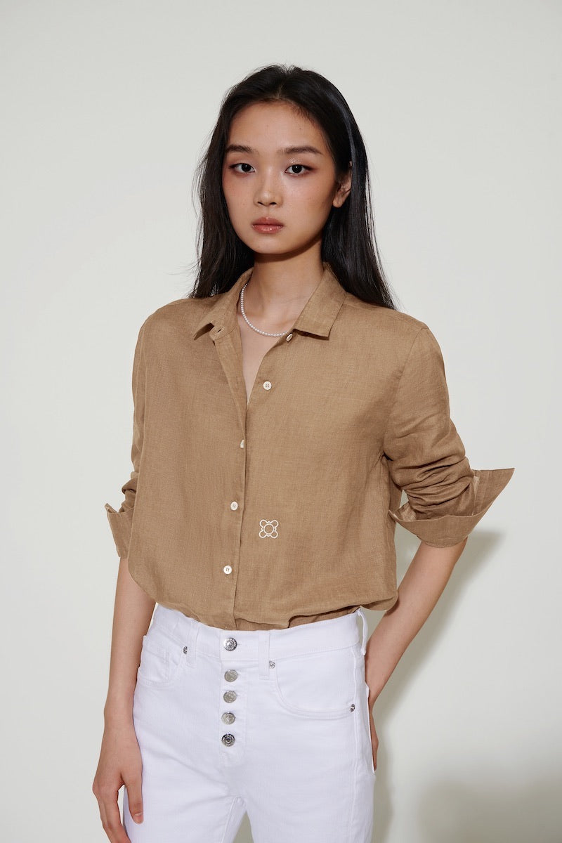 The Gardener Linen Shirt Moss