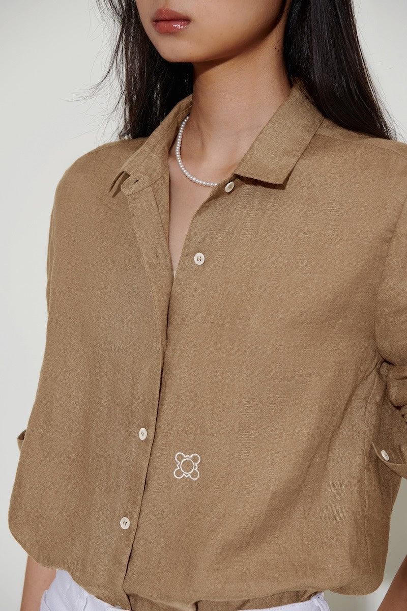 The Gardener Linen Shirt Moss